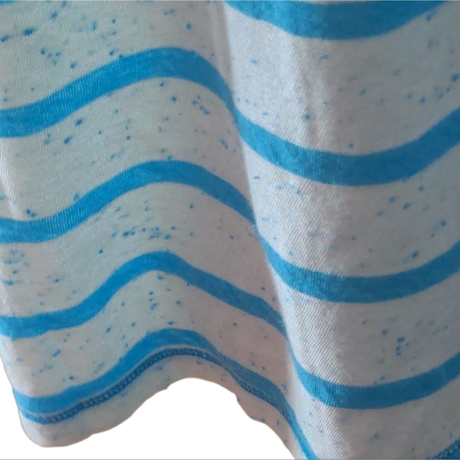 Hollister HOLLISTER White Teal Burnout Striped Tee Large NEW Size L / US 10 / IT 46 - 4 Thumbnail