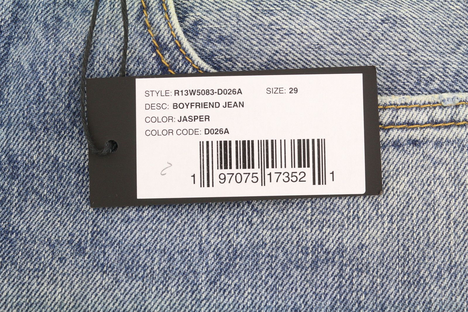 R13 BOYFRIEND 29 Jasper Cropped Blue PF25 Jeans 87191 Size 29" - 7 Thumbnail