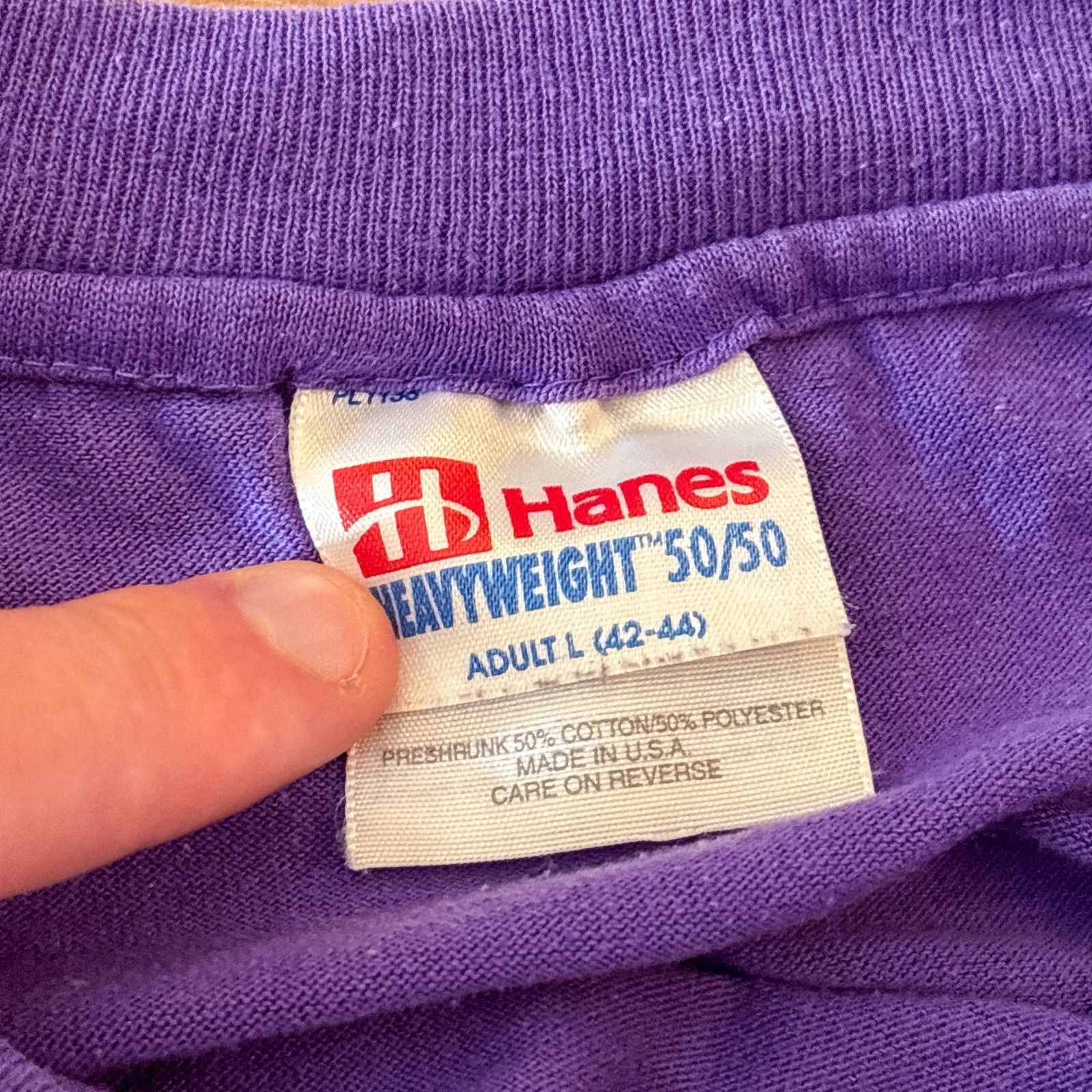 Hanes × NFL Vtg MN Vikings River Inn Purple Pride 98 Beer Football Shirt Size US L / EU 52-54 / 3 - 4 Thumbnail