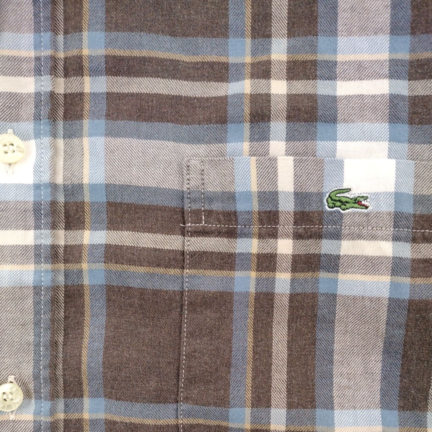 Lacoste Lacoste Shirt Mens 44 Large Blue Striped Croc Logo Long Sleeve Button Up Size US XXL / EU 58 / 5 - 2 Thumbnail