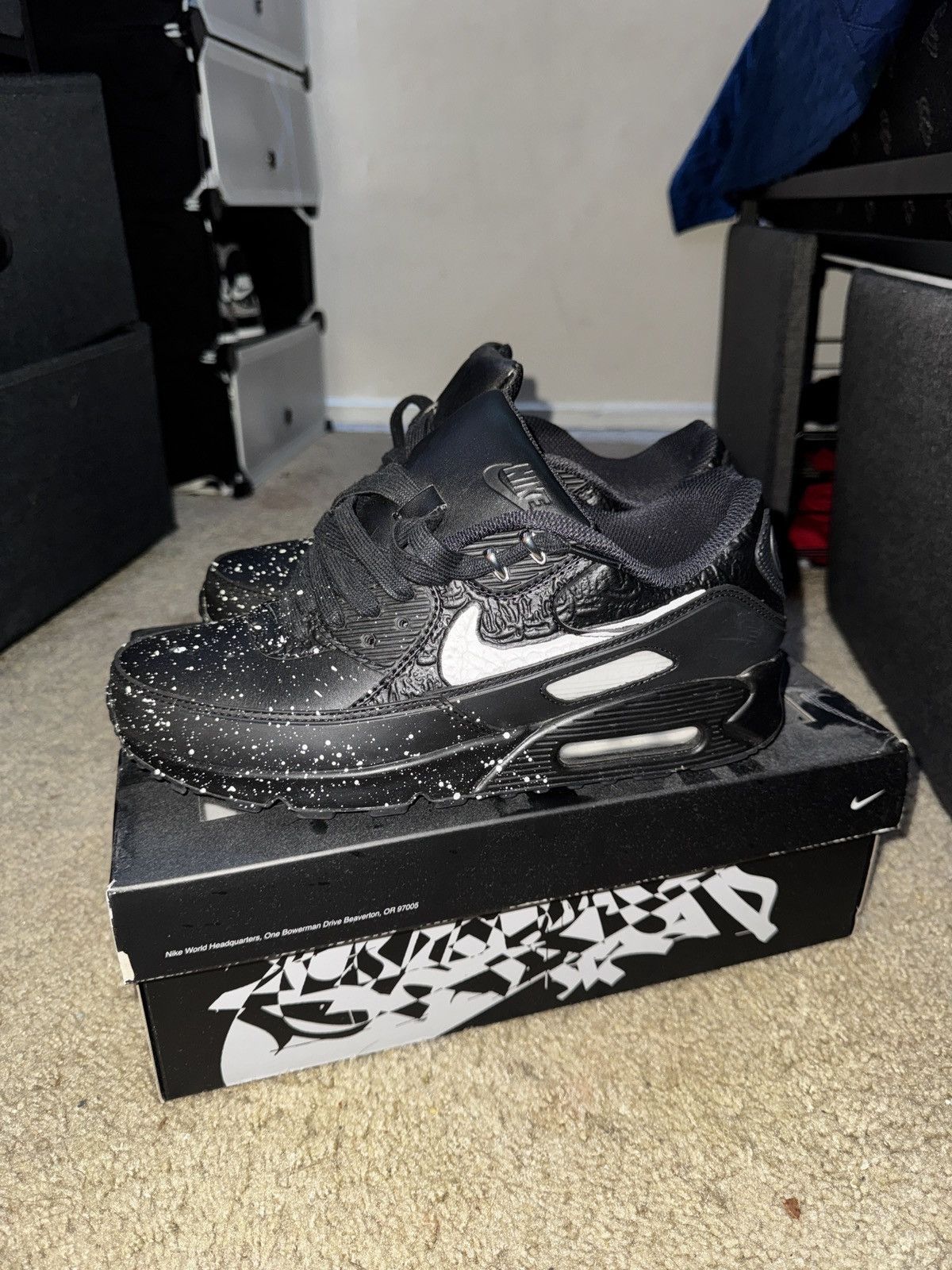 Nike Slawn x Nike Air Max 90 ‘ Black ‘ Size US 9.5 / EU 42-43 - 1 Thumbnail