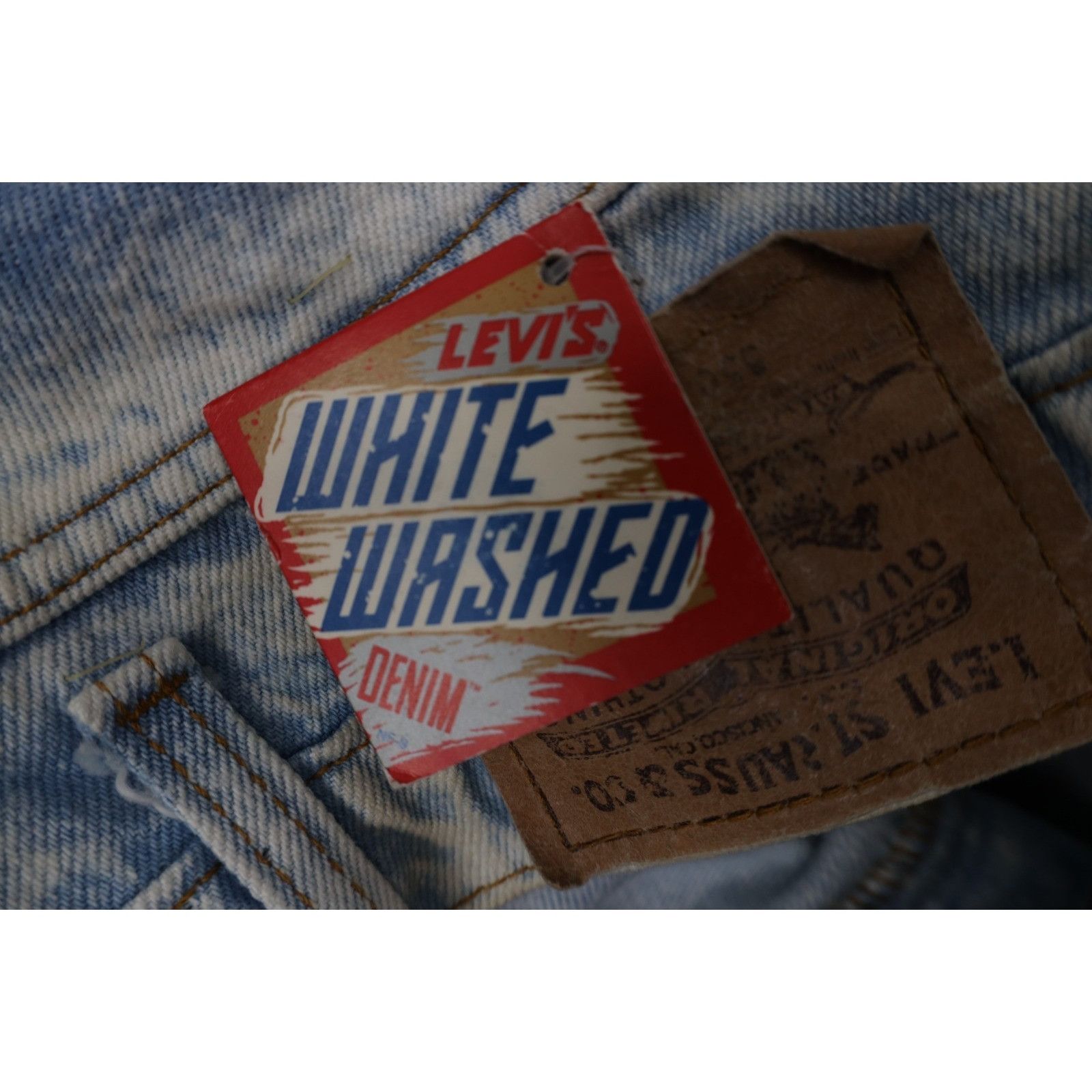 Levi's Deadstock Vintage 80s Levis 550 Orange Tab Whitewashed Jeans Size US 40 / EU 56 - 9 Thumbnail