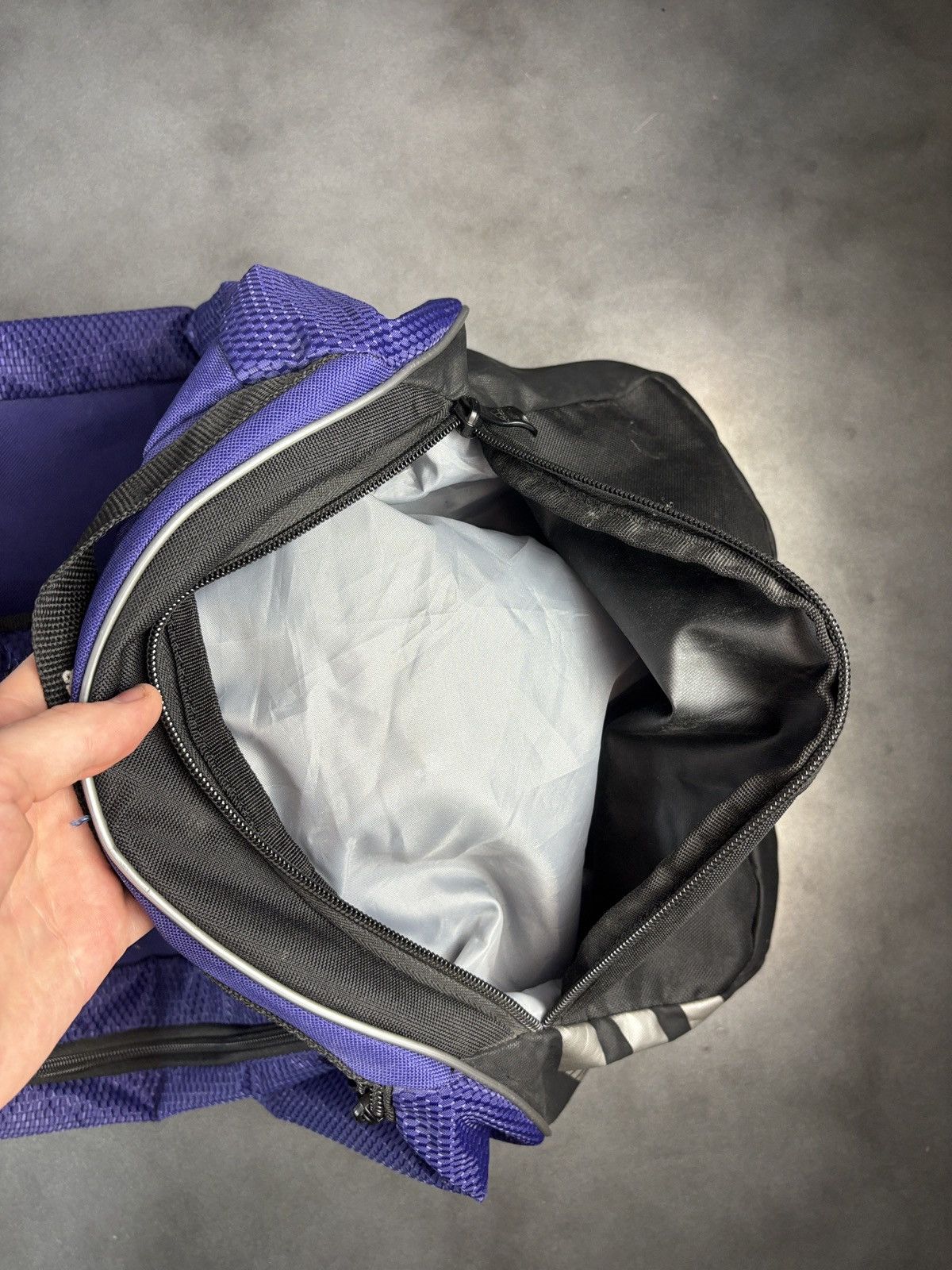 Adidas 2000s Adidas Duffle Bag Vintage Gym Bag Purple Sport Sack Size ONE SIZE - 14 Thumbnail