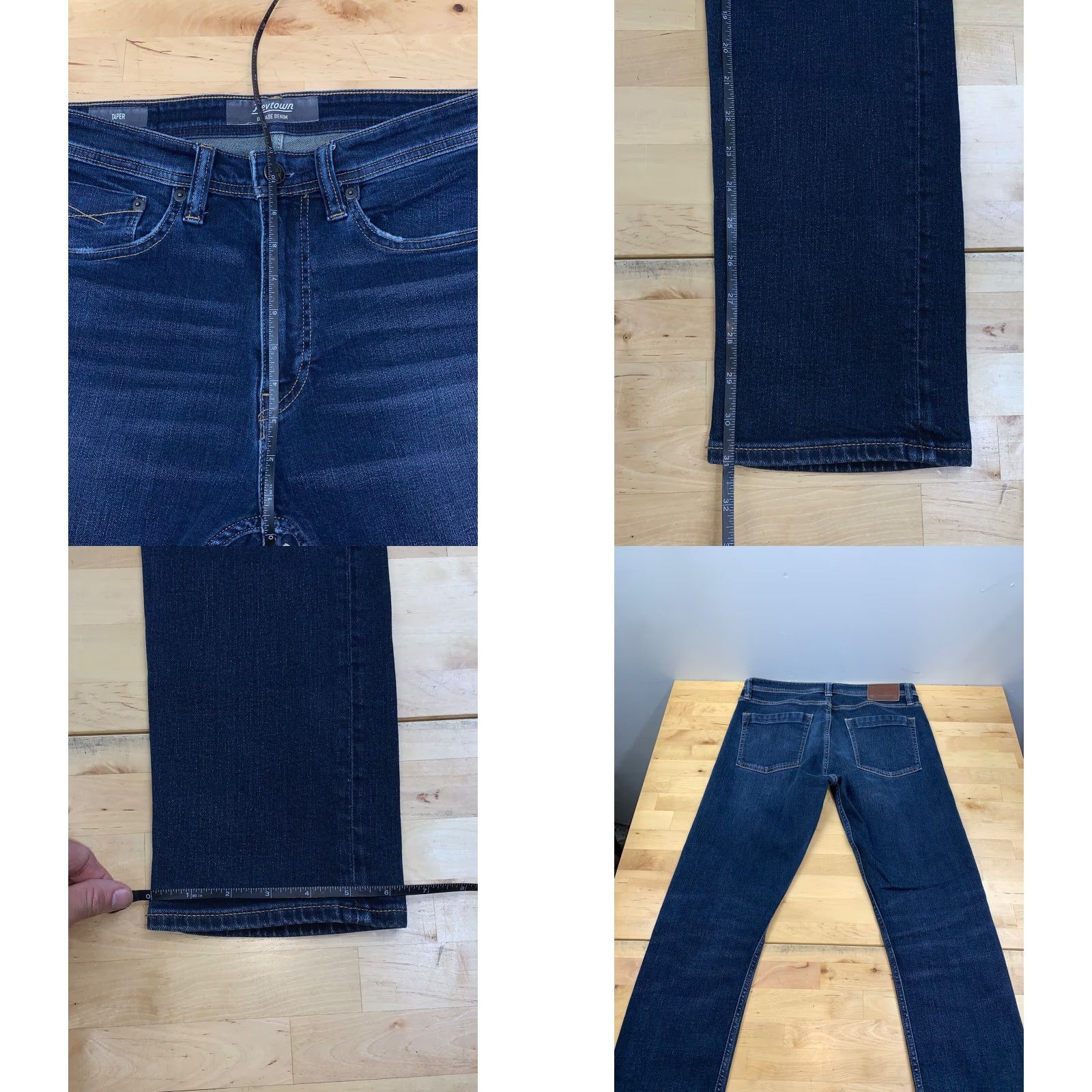 Denime Revtown Jeans Tapered Denim 31x31 Mens Blue Dark Wash Slim Regular 8753 Jeans Men Size US 31 - 8 Thumbnail