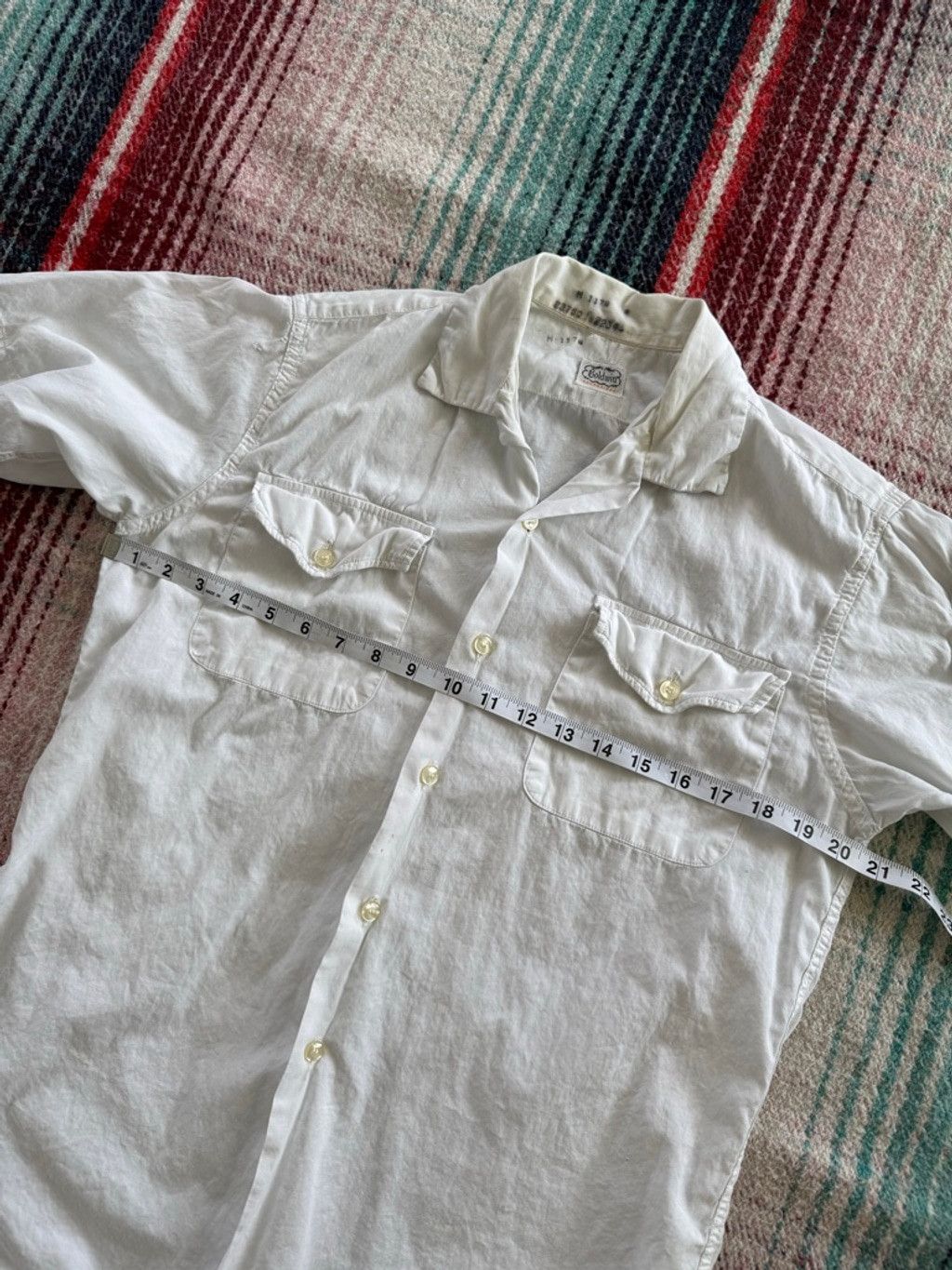 Baldwin Vintage Baldwin White Casual Button Down Officer Shirt with Size US M / EU 48-50 / 2 - 8 Thumbnail