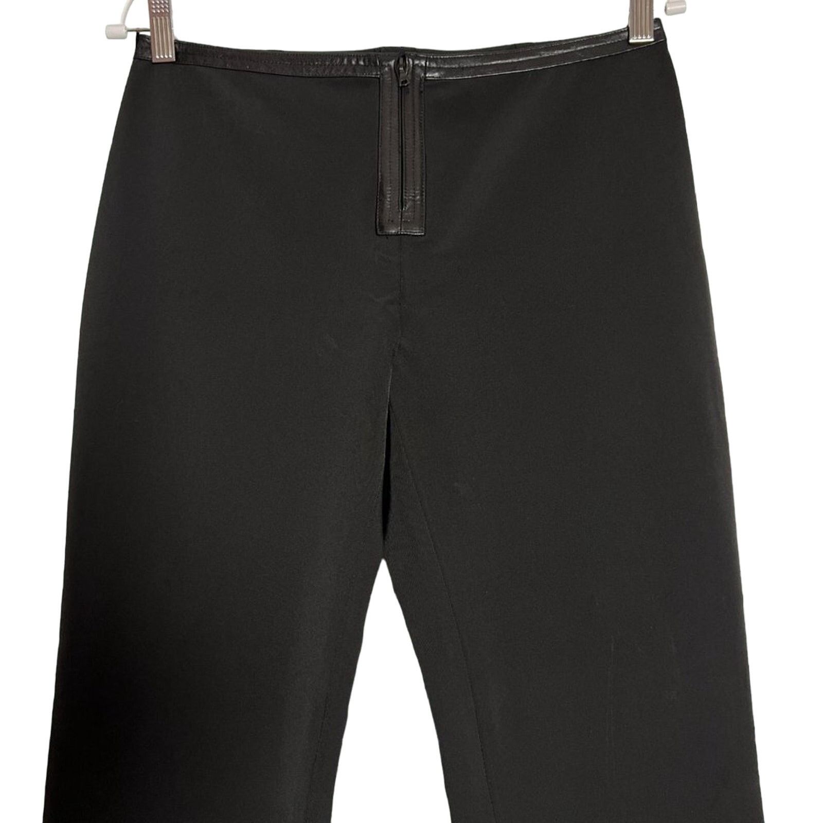 Theory Theory Faux Leather Trim Straight Pants Black Size 8 Size 30" / US 8 / IT 44 - 8 Thumbnail