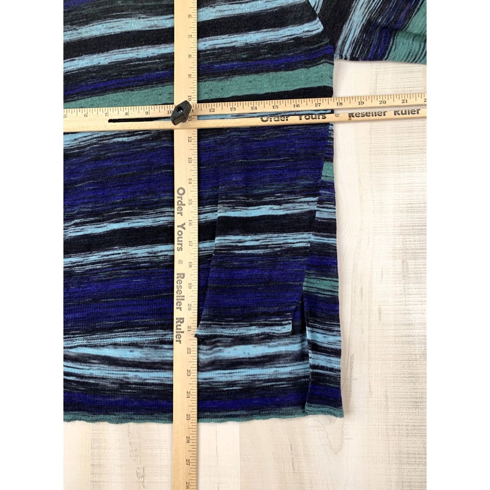 Bcbgmaxazria BCBGMAXAZRIA Drielle Striped Sheer Knit Long Sleeve Scoop Neck Top Womens Blouse, Multicolor, S, Knit, Pullover, Casual, Travel, Basic, Sheer, 11210 Size S / US 4 / IT 40 - 5 Thumbnail