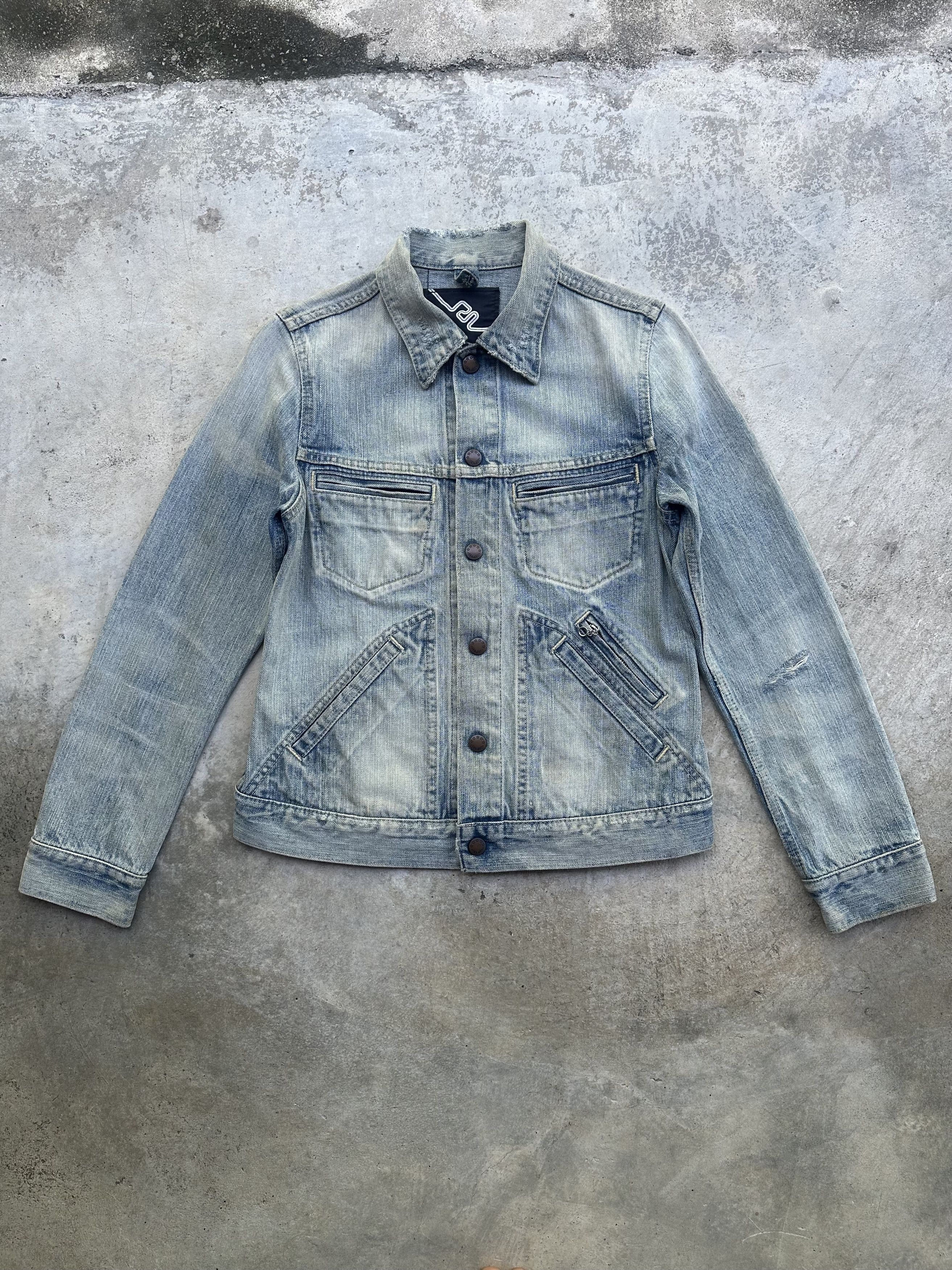 If Six Was Nine Vintage RNA Distressed Denim Snap Button Patina Jacket Jeans Size US M / EU 48-50 / 2 - 1 Thumbnail