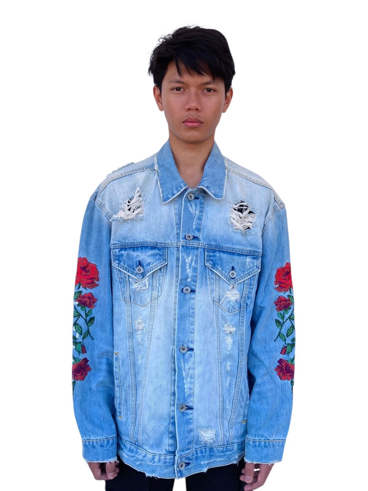 JACKROSE 2000s Legenda Japan - Romantic Rose Crash Denim Size US M / EU 48-50 / 2 - 1 Thumbnail