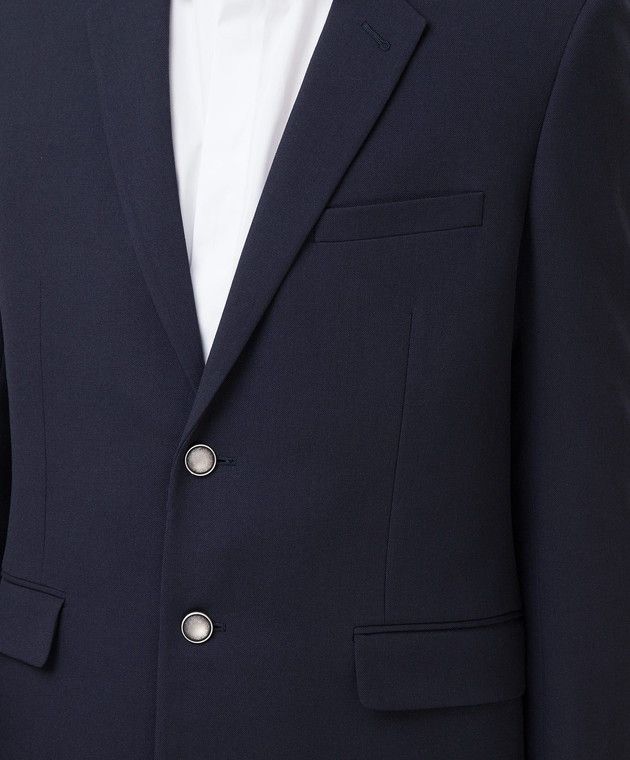 Saint Laurent Paris Saint Laurent Paris - Navy Blue Wool Blazer Size 46S - 4 Thumbnail