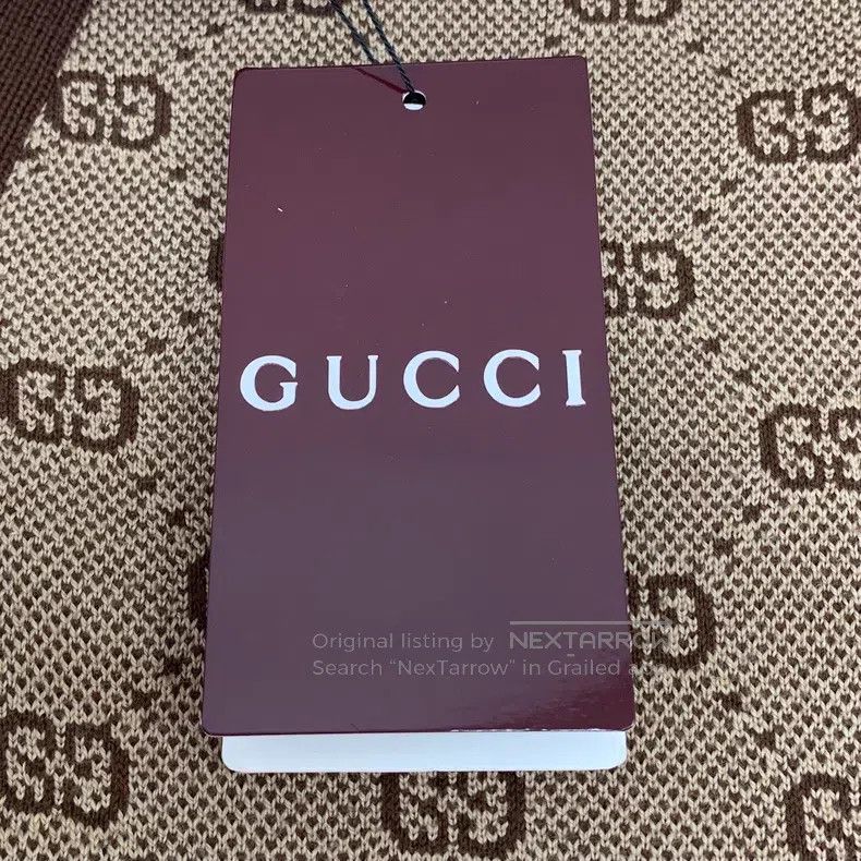 Gucci Gucci Brown logo jacquard full-printed wool V-neck single- Size M / US 6-8 / IT 42-44 - 6 Thumbnail
