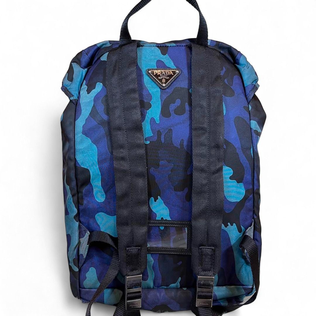 Prada Prada - Camo Backpack Rucksack Blue Navy Nylon Triangle Logo Size ONE SIZE - 2 Thumbnail