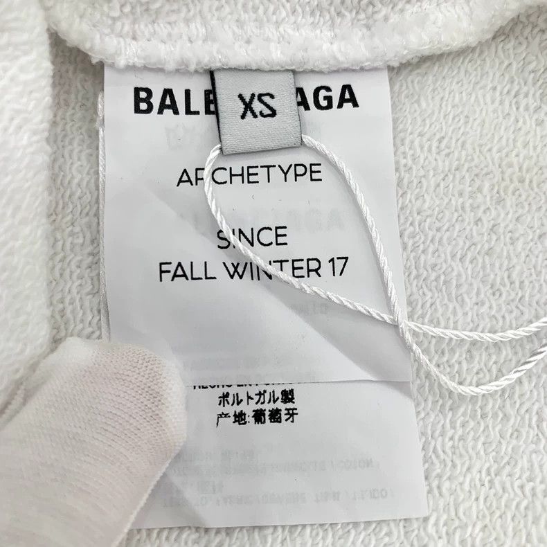 Balenciaga Balenciaga White logo monogram printed cotton hooded draws Size XS / US 0-2 / IT 36-38 - 7 Thumbnail