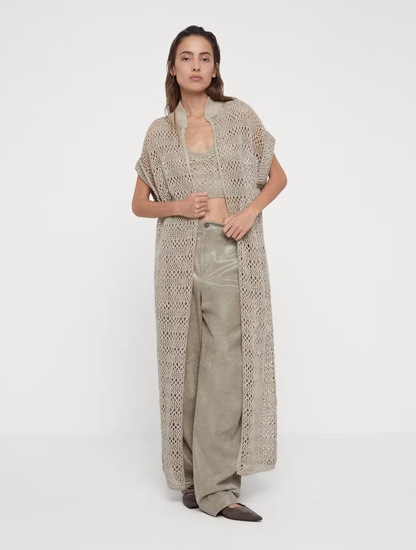 Brunello Cucinelli o1la1rc1a0425 Cardigan in Beige Size S / US 4 / IT 40 - 3 Thumbnail