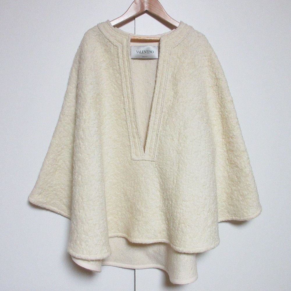 Valentino Valentino Valentino Wool Cape Coat Leather Outerwear WB0CG2E56QT DUTY FREE for USA Size ONE SIZE - 1 Thumbnail