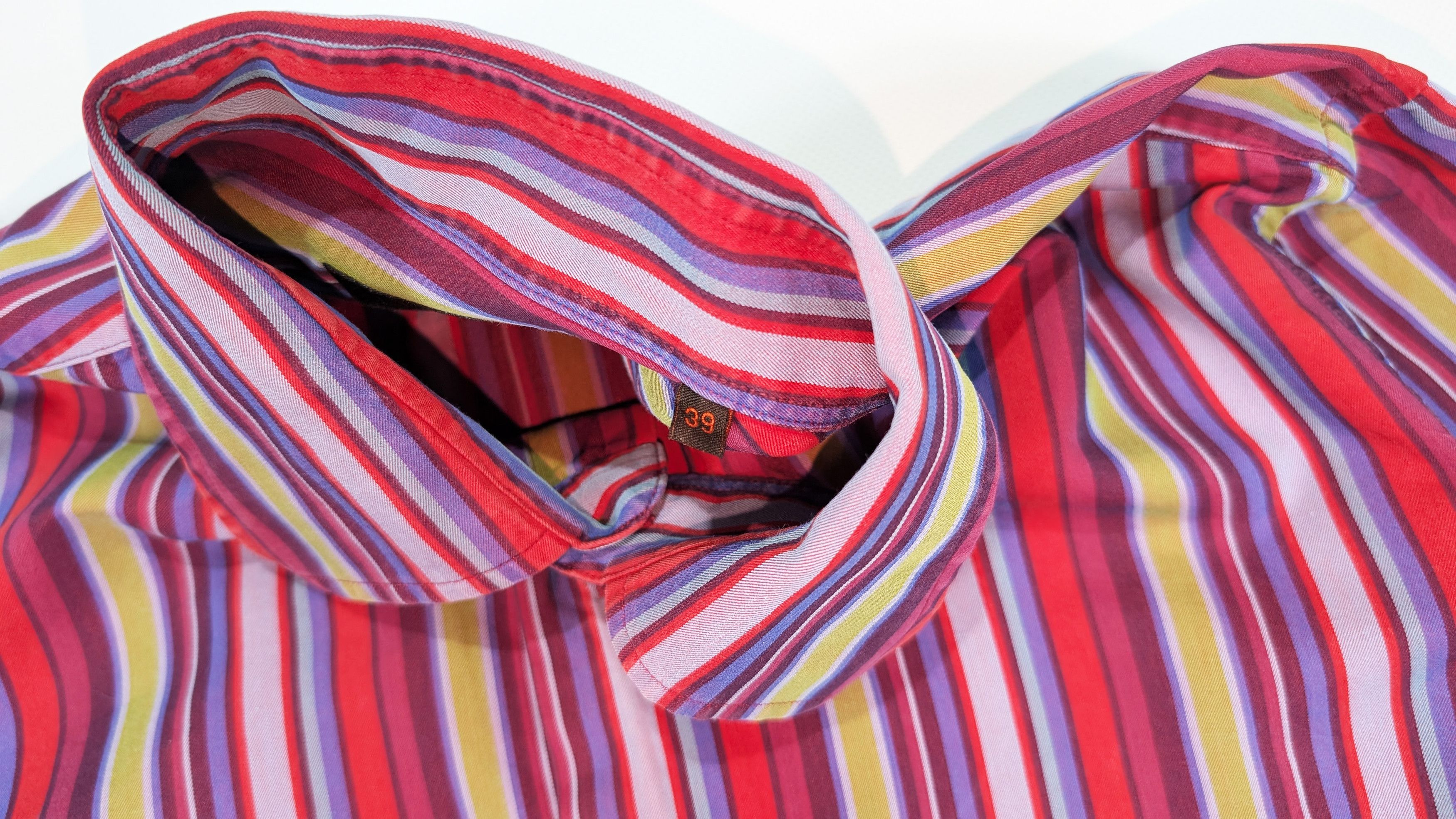 Etro ETRO Milano Multicolor Cotton Silk Striped Shirt Size 39 Size US M / EU 48-50 / 2 - 6 Thumbnail