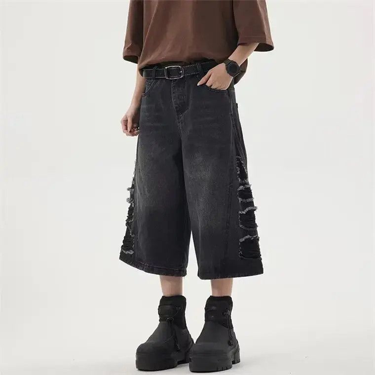 Japanese Brand Retro washed black denim shorts Size US 32 / EU 48 - 3 Thumbnail