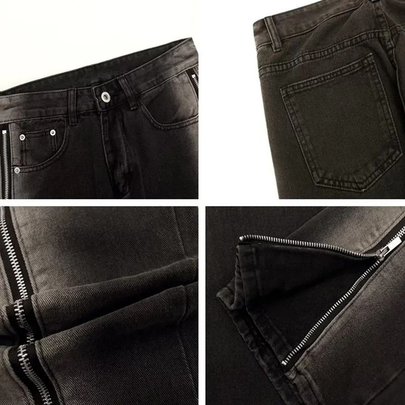 Japanese Brand × Vintage Y2K Streetwear Baggy Flare Bootcut Zipper Denim Size US 32 / EU 48 - 2 Thumbnail