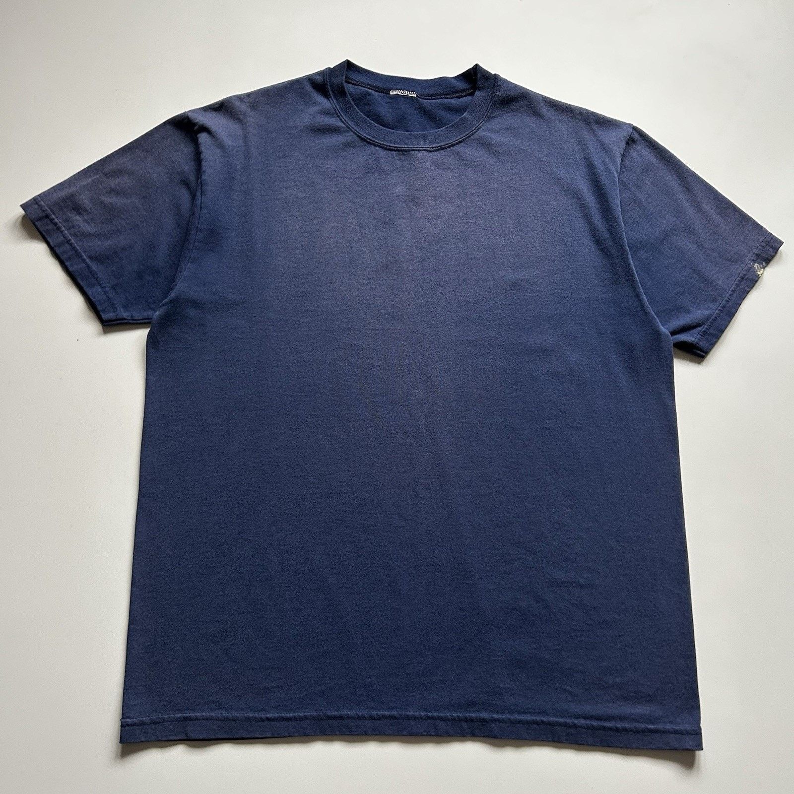 Vintage Sun Faded Navy Blue T Shirt XL Y2K Cotton Distressed