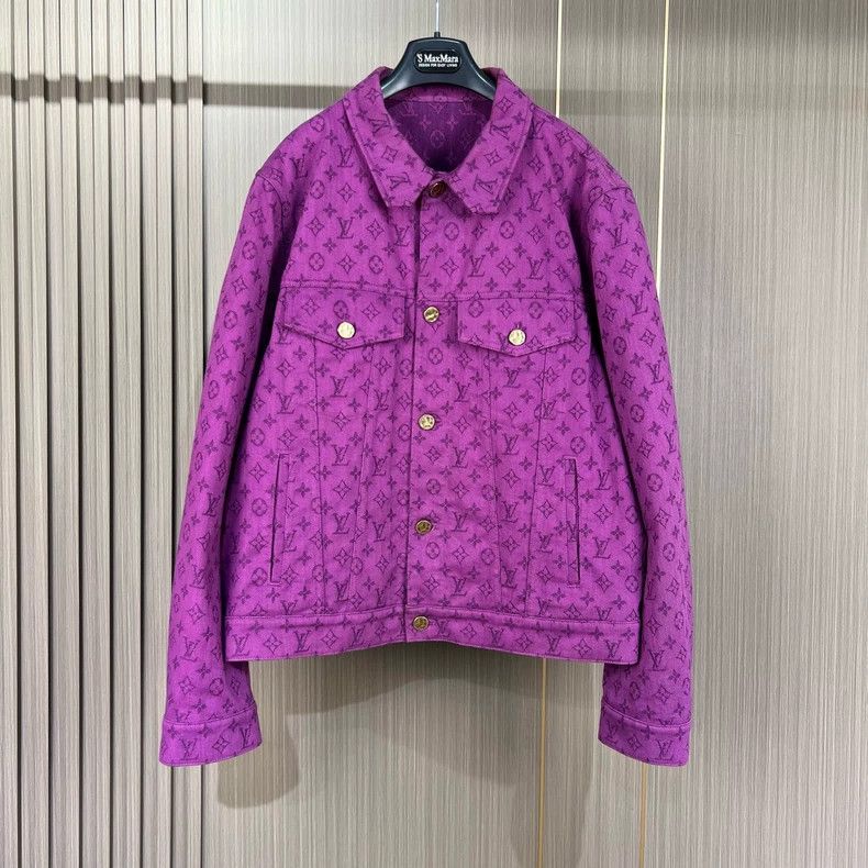 Louis Vuitton LOUIS VUITTON Purple presbyopic full print denim jacket 250 Size US L / EU 52-54 / 3 - 1 Thumbnail