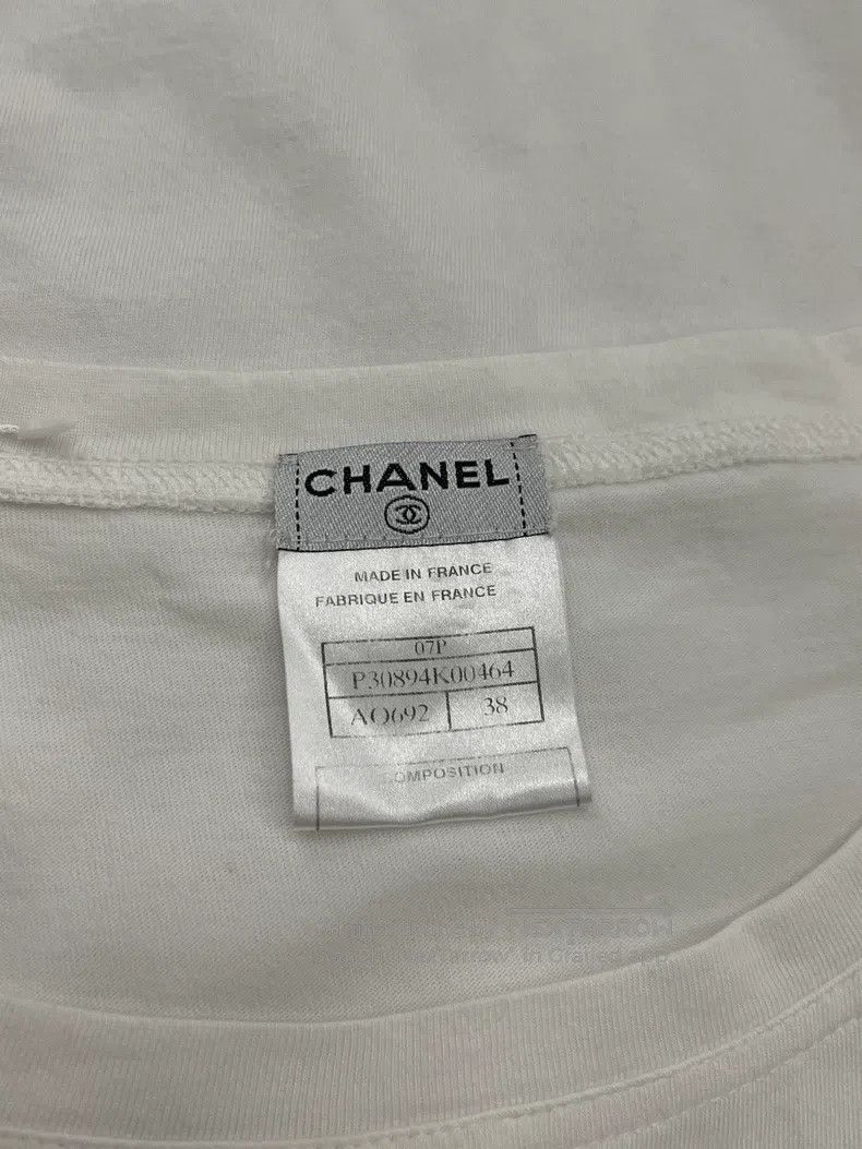 Chanel Chanel White hollow gold coin short sleeve T-shirt short s Size XS / US 0-2 / IT 36-38 - 4 Thumbnail