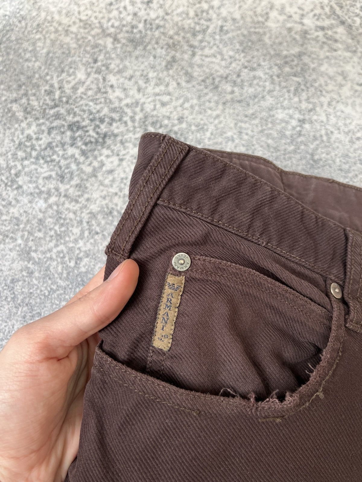 Armani × Vintage Vintage Armani Jeans Brown Streetwear Pants Size US 35 - 9 Thumbnail