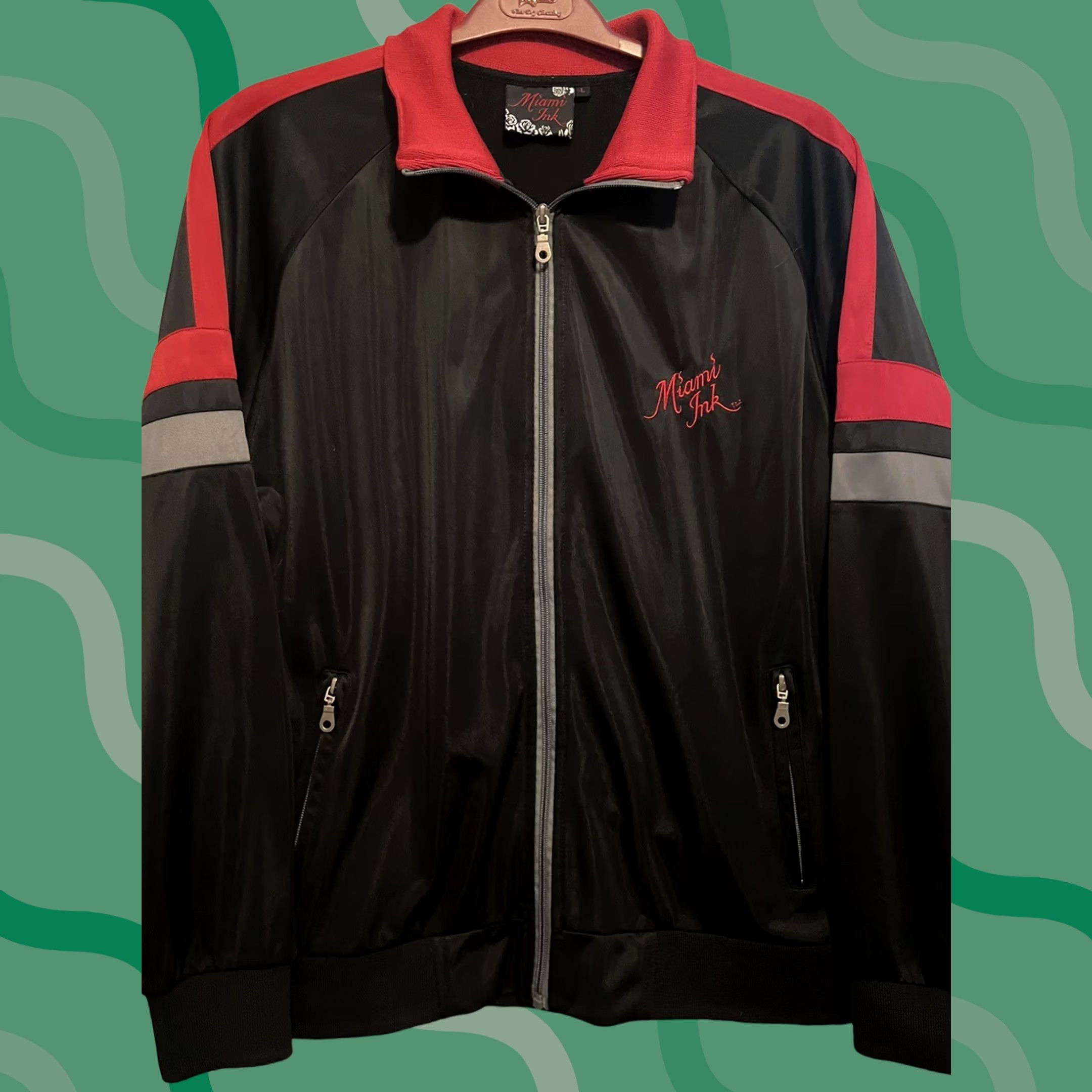 Vintage VINTAGE Miami Ink Tattoo Tiger Knife Men’s Hooded Jacket L Black Track Jacket Hooded Mens L Size US L / EU 52-54 / 3 - 1 Thumbnail