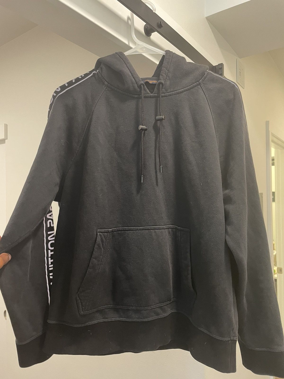 Louis Vuitton Reflective Sleeves Gravity Hoodie in Black for Men