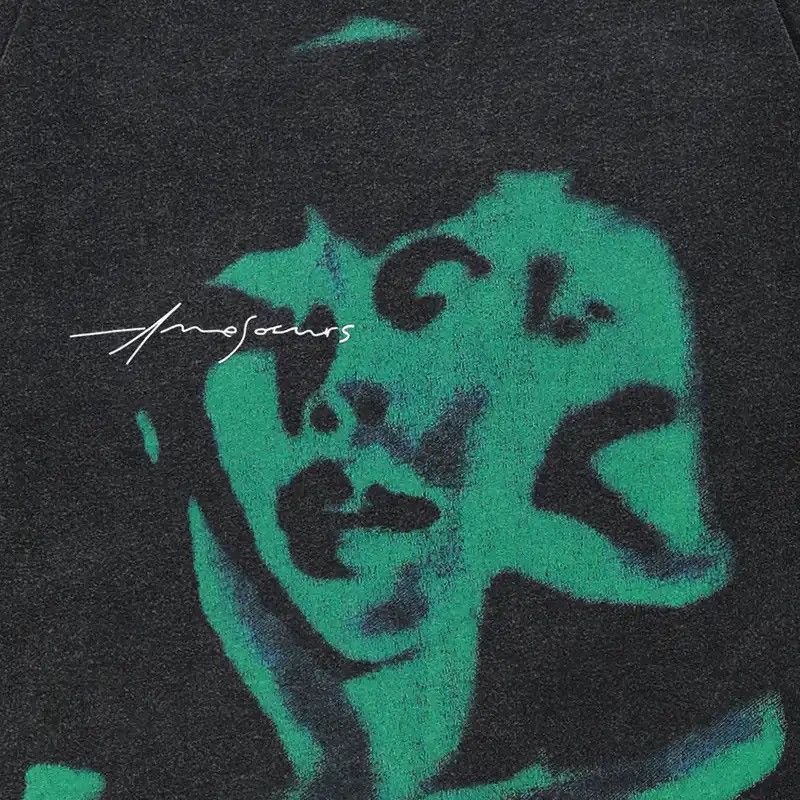 Japanese Brand Oversize Soulmate Shadow Green Graphic T Shirt Size US M / EU 48-50 / 2 - 4 Thumbnail
