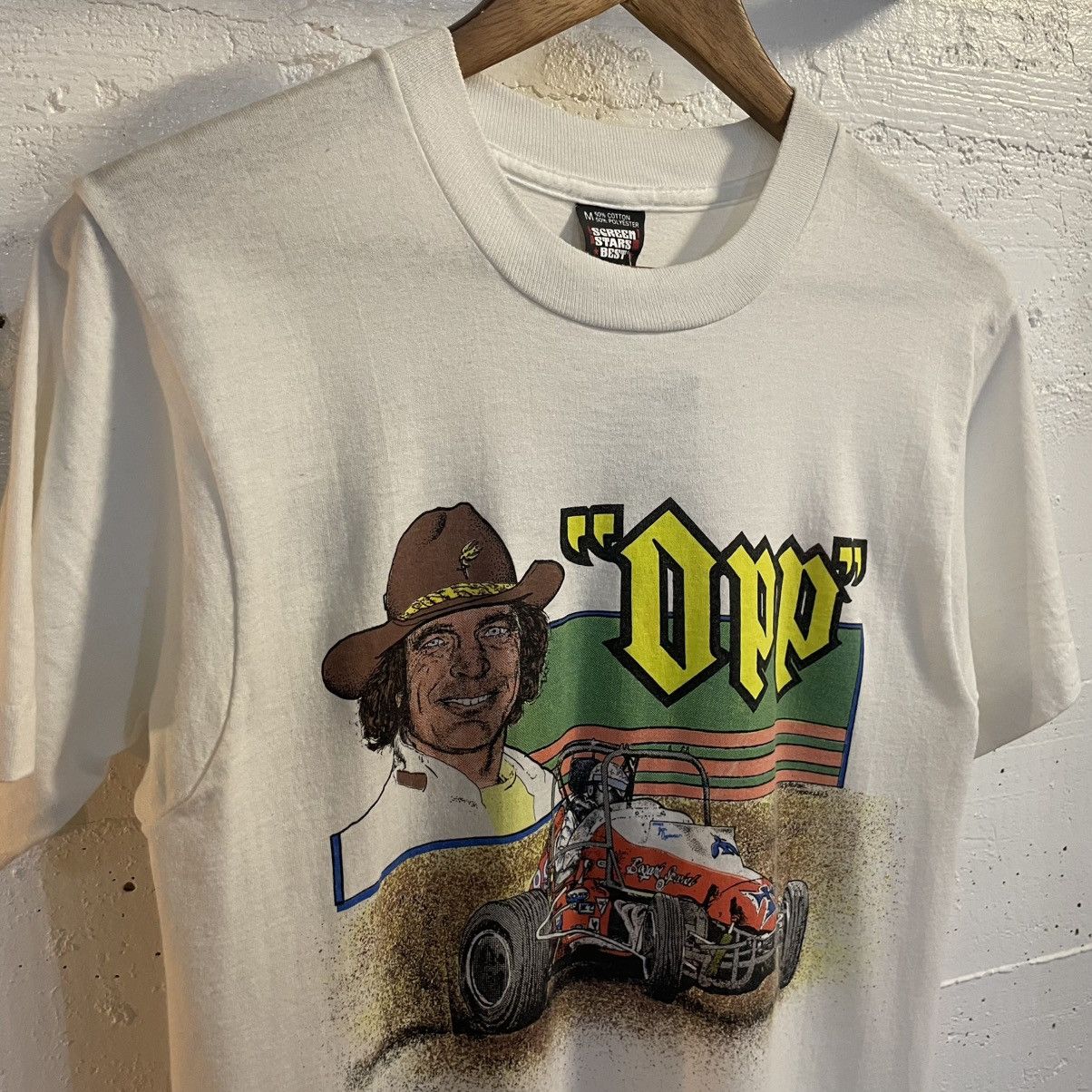 NASCAR Vintage Jan Opperman World Of Outlaws T-Shirt - Medium - USA Size US M / EU 48-50 / 2 - 2 Thumbnail