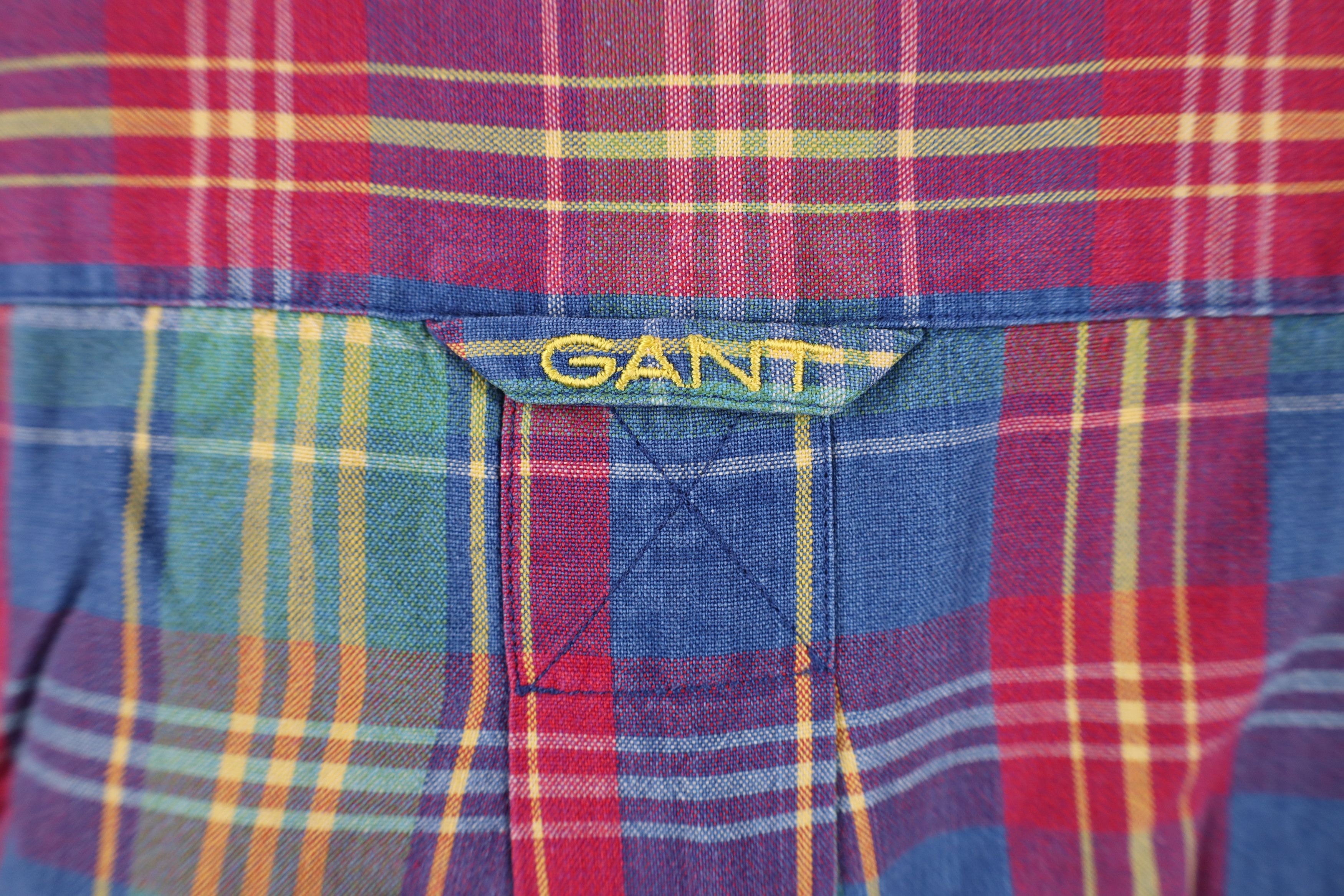 Vintage Vintage 90s Streetwear Canvas Madras Plaid Button Down Shirt Size US L / EU 52-54 / 3 - 9 Thumbnail