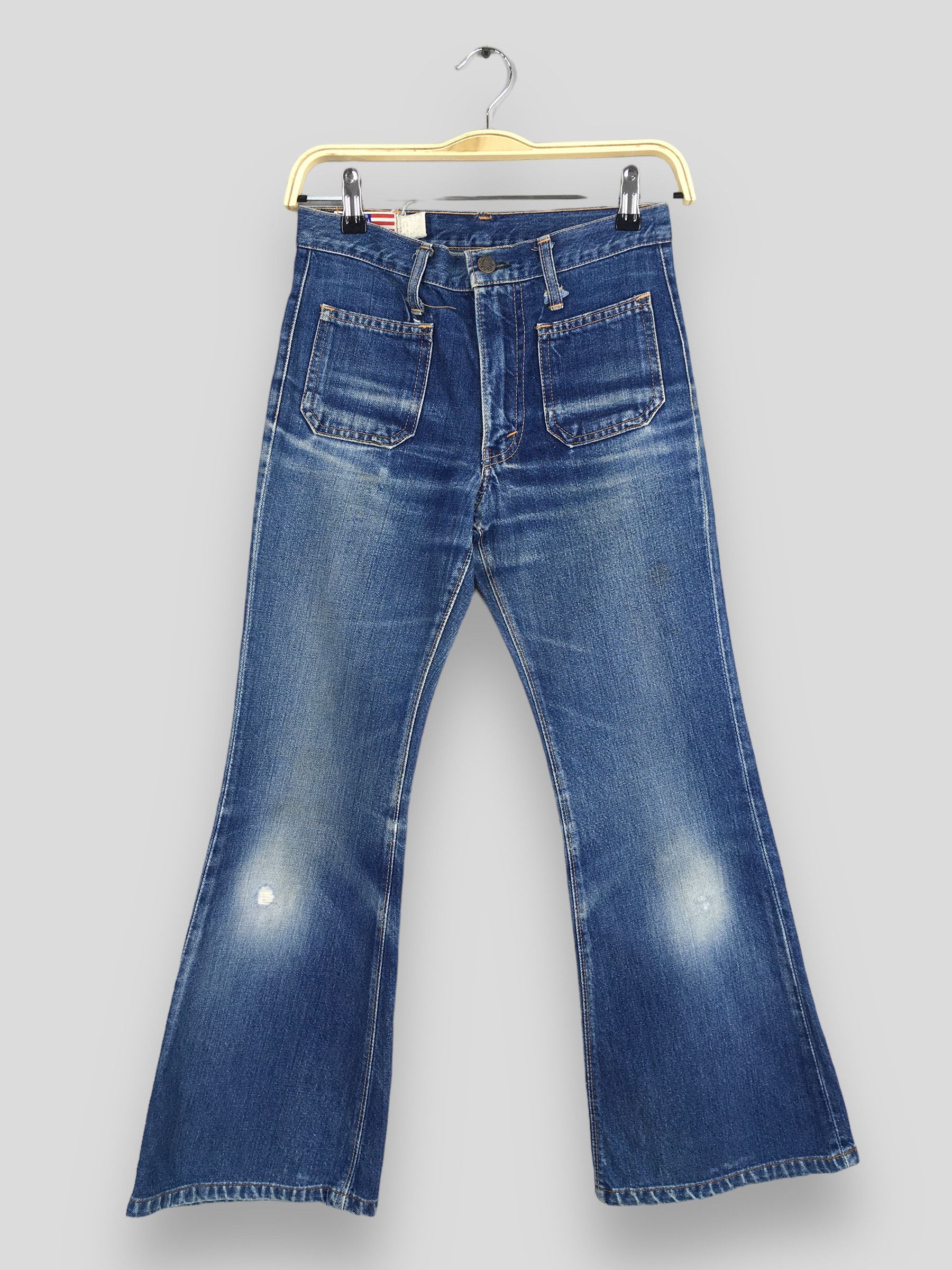 Size 25x26 Vintage Bobson Blue Jeans Wide Leg Bootcut Denim