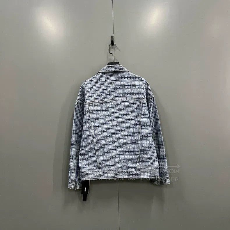 Givenchy Blue washed jacquard logo denim jacket