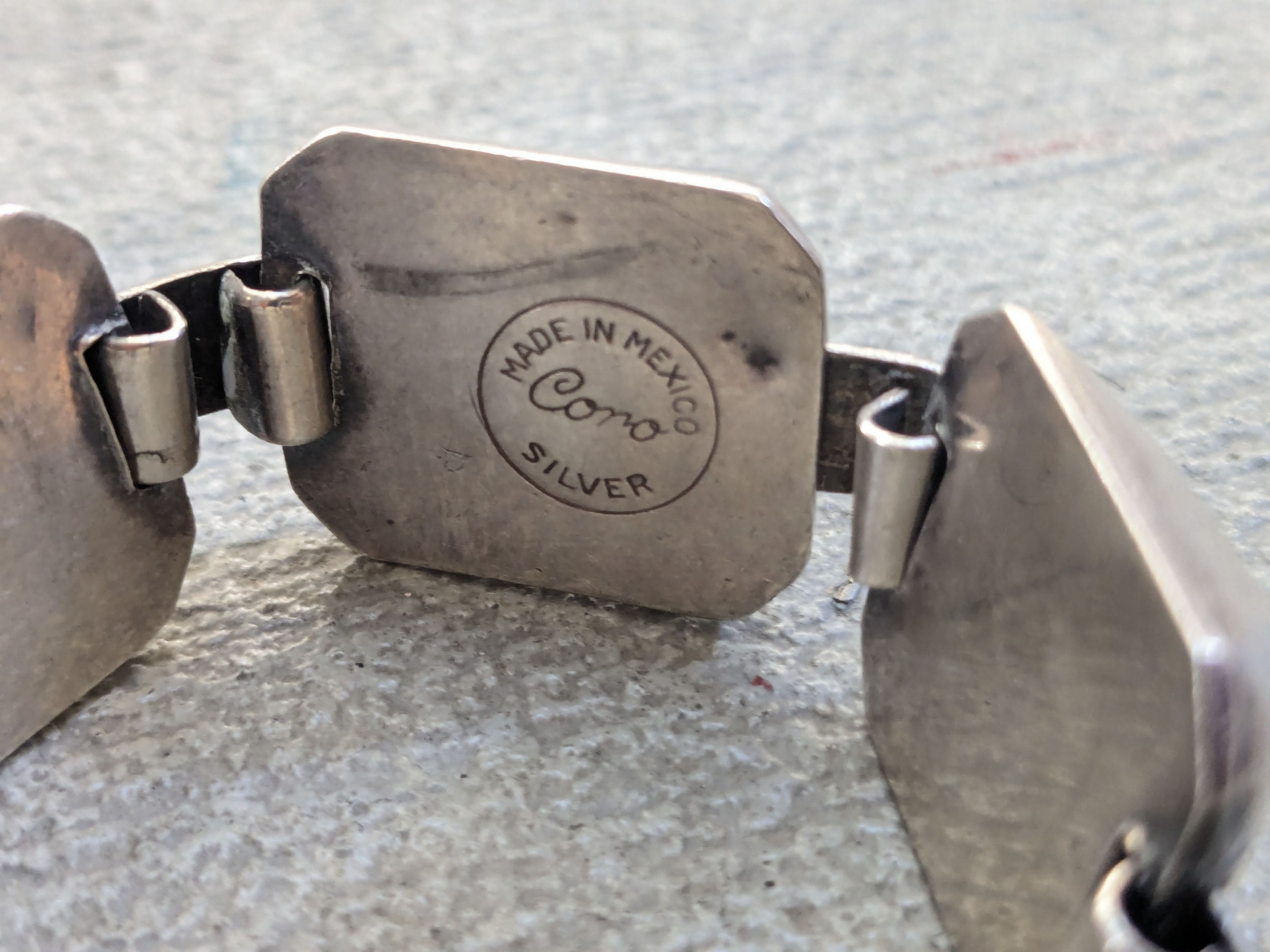 Sterling Silver Vintage Sterling Silver Bracelet Square Modern Abstract Size ONE SIZE - 12 Thumbnail
