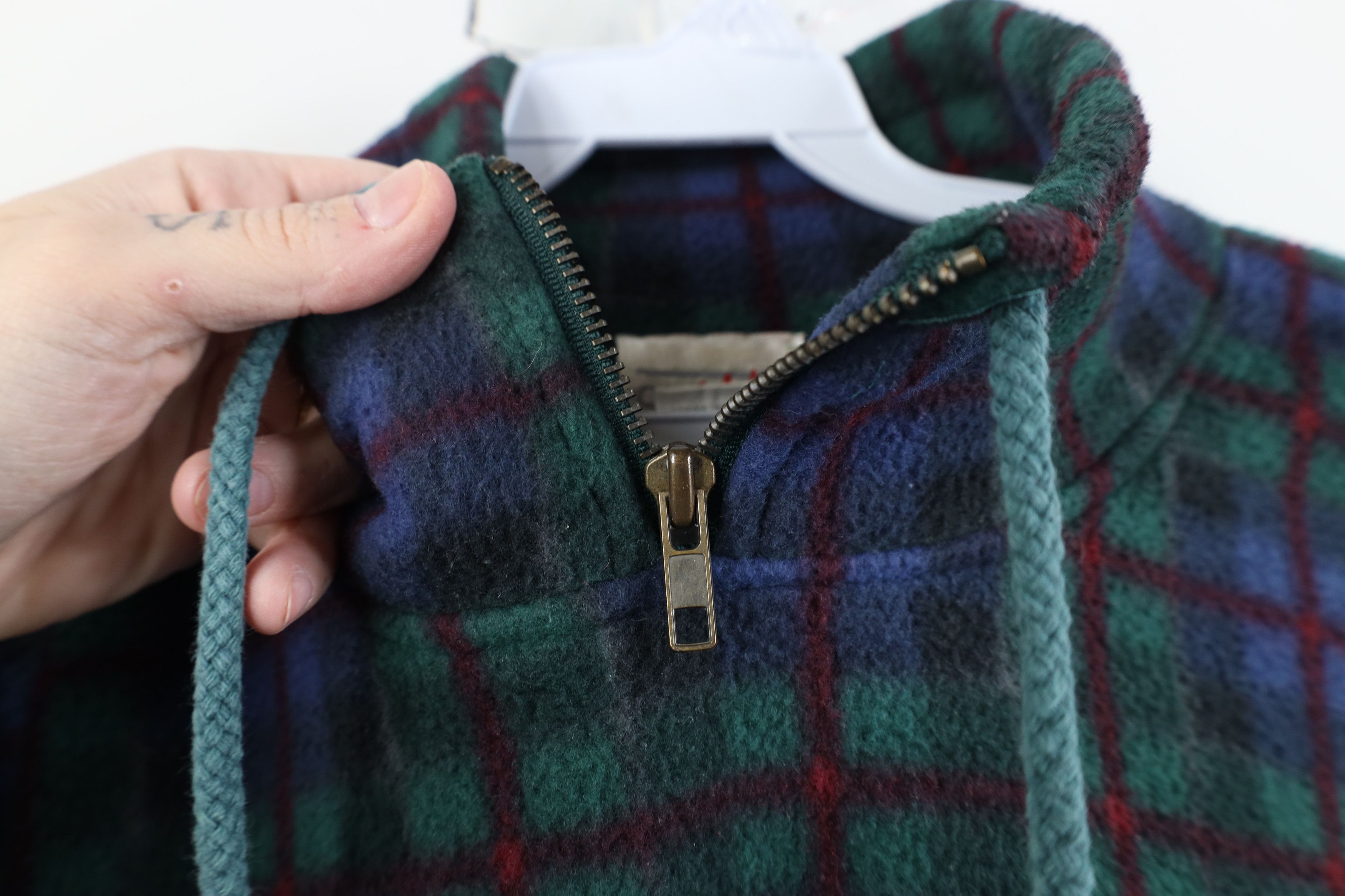 Vintage Vintage 90s Streetwear Fit Pullover Fleece Sweater Plaid Size L / US 10 / IT 46 - 5 Thumbnail