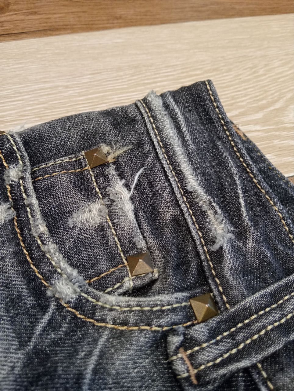 If Six Was Nine JAPANESE LAGUST FLARED DISTRESSED WASHED DENIM JEANS Size US 32 / EU 48 - 9 Thumbnail