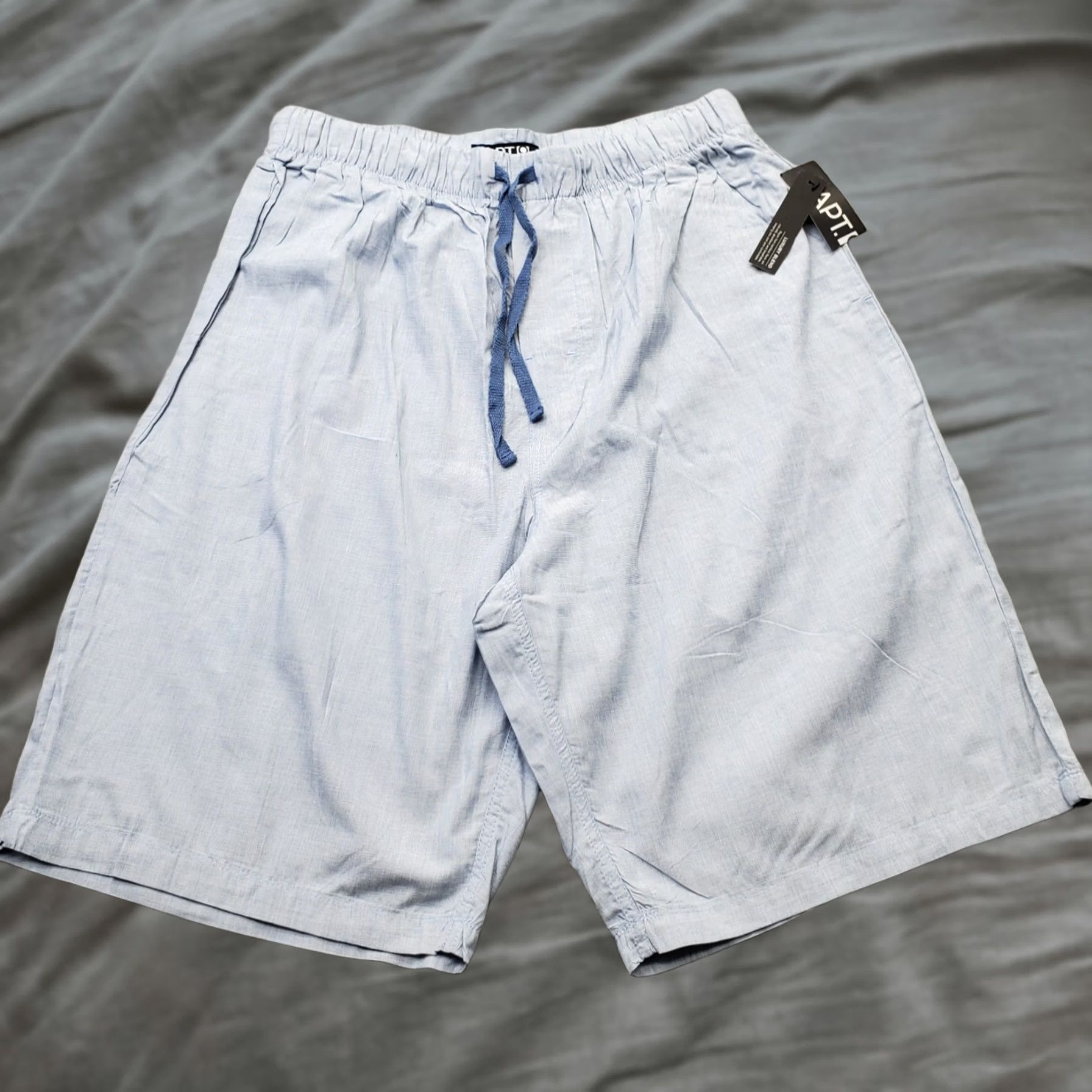 Apt. 9 Apt. 9 Pajama Shorts Mens M Blue Rayon Sleepwear Drawstring Waist Bedding Lounge Shorts Size US 31 - 1 Thumbnail