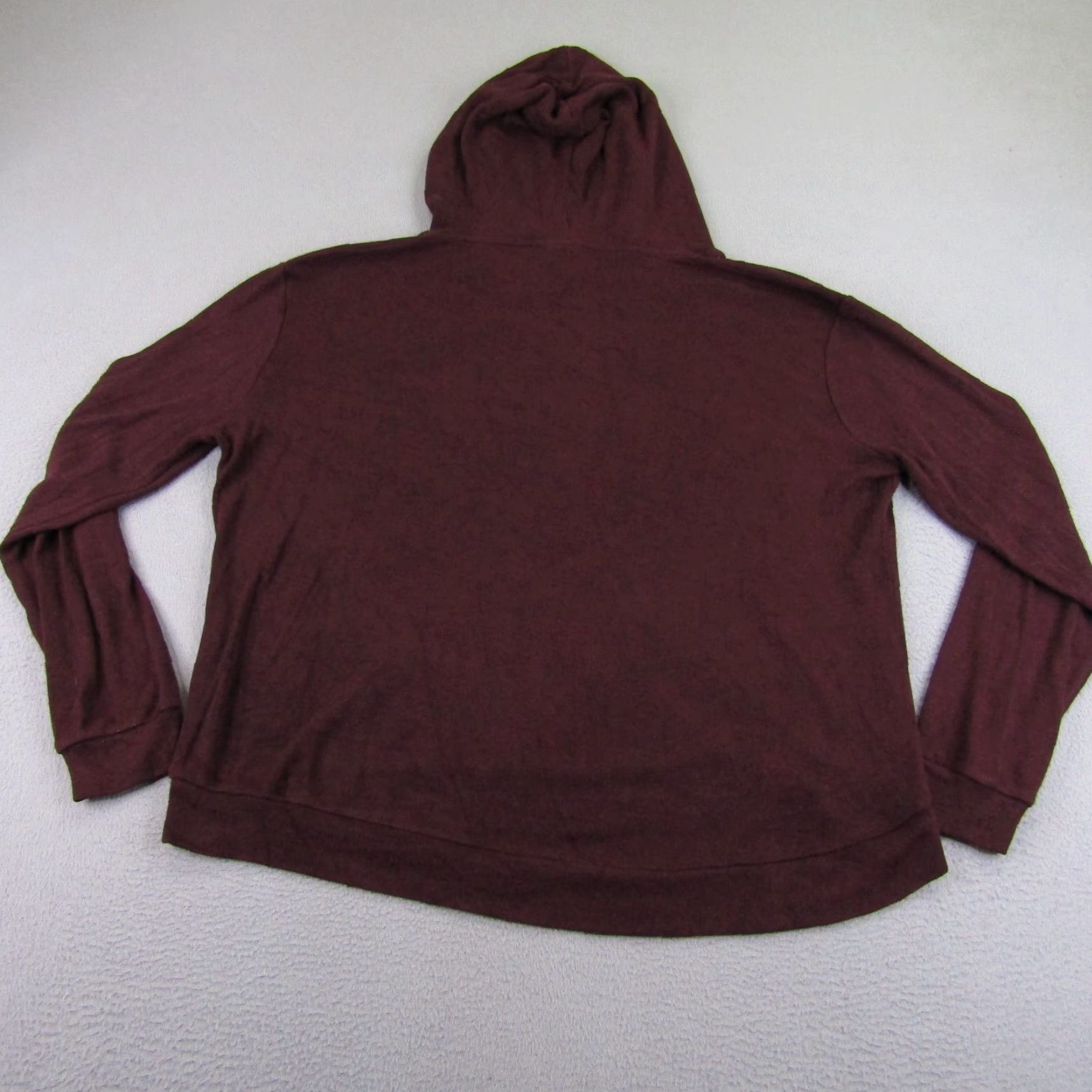 Brandy Melville Brandy Melville John Galt Hoodie Sweater Womens One Size Red Burgundy Knit Pullover Hooded Knit Italy Jumper Casual Regular Size ONE SIZE - 7 Thumbnail