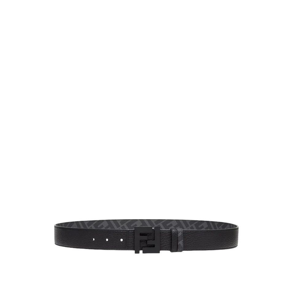 FENDI $690 Black FF Leather Reversible 35mm Belt New & Authe
