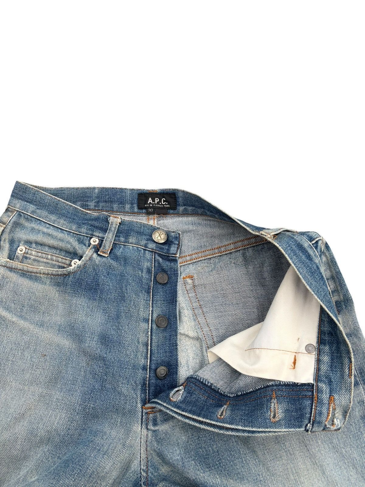 A.P.C. VINTAGE APC SELVEDGE SHORT SUNFADED RUSTY DISTRESSED DENIM Size US 29 - 7 Thumbnail