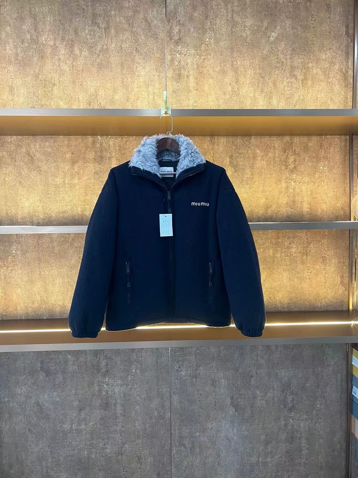 Miu Miu Miumiu Fleece Fur Collar Coat Size S / US 4 / IT 40 - 1 Thumbnail