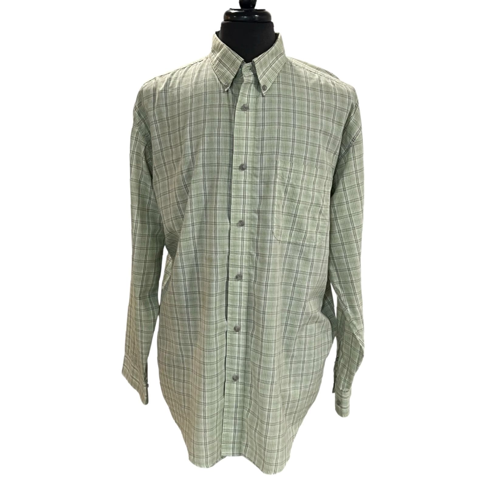 Wrangler VINTAGE Wrangler Riata Green Plaid Shirt Mens XL Long Sleeve Button Up Size US XL / EU 56 / 4 - 2 Thumbnail