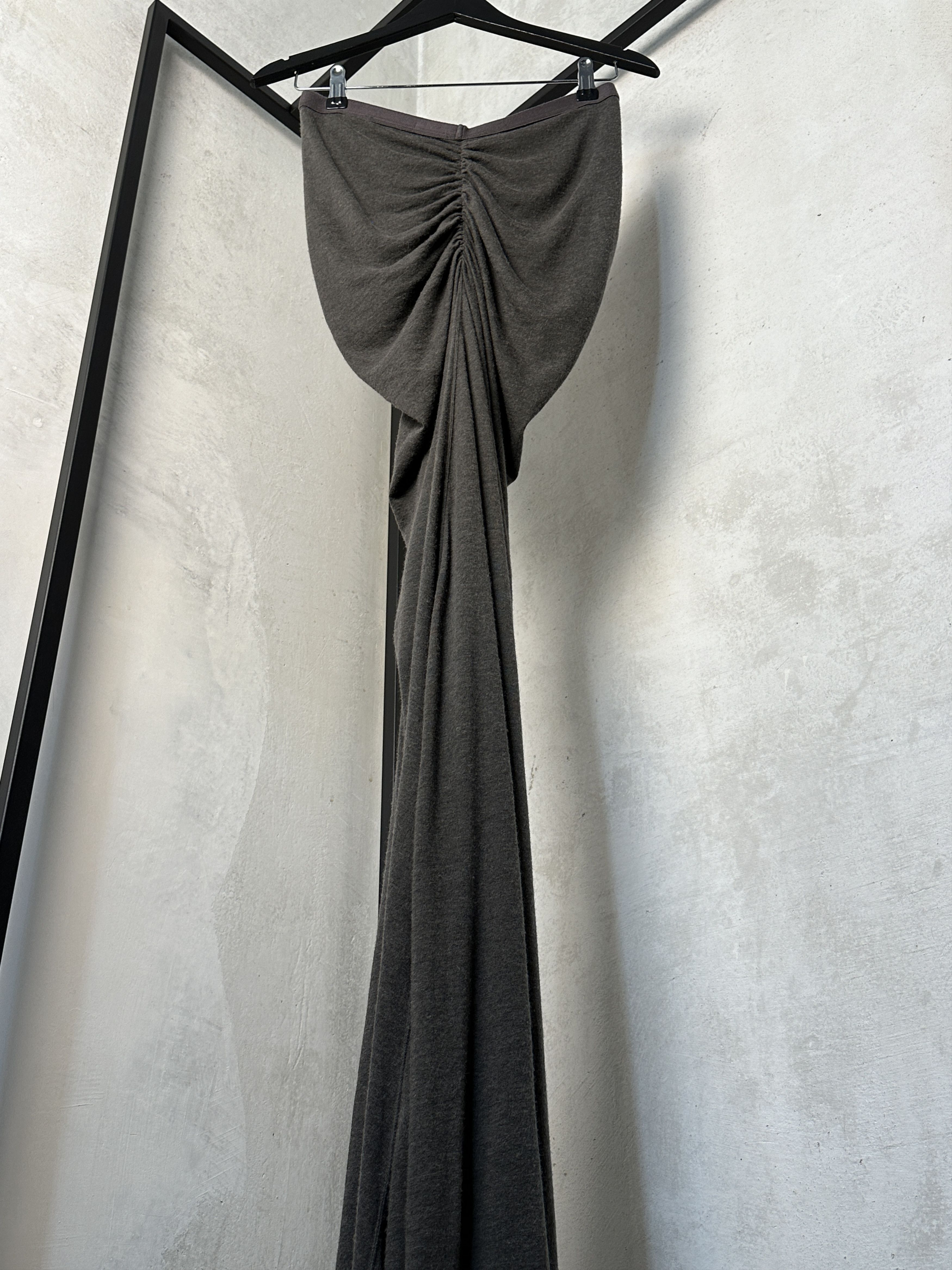 Rick Owens Rick Owens Lilies Ruche Jersey Maxi Skirt in Dark Dust Size 27" / US 4 / IT 40 - 9 Thumbnail