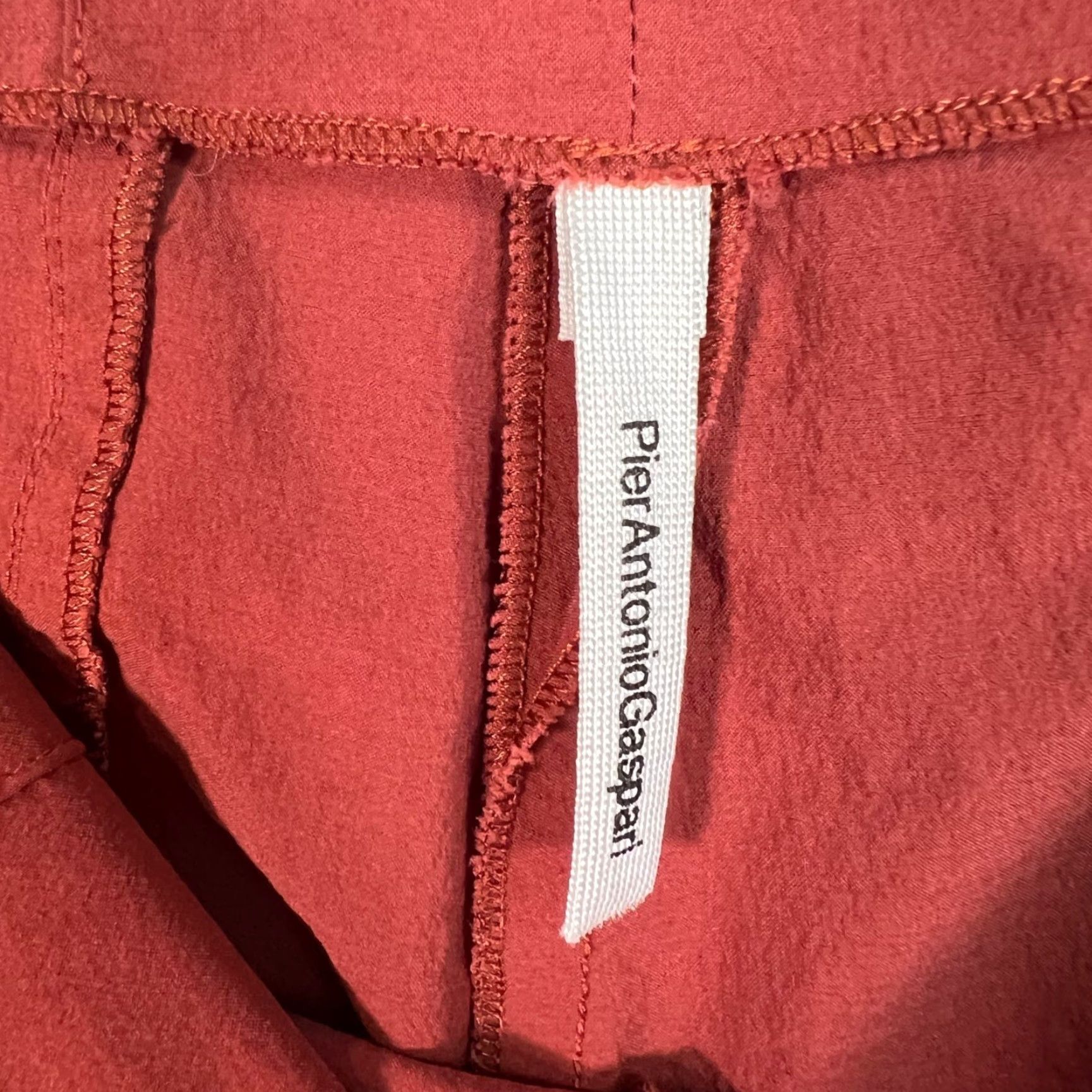 Vintage VINTAGE Pier Antonio Gaspari Red High-Waist Flared Pants Womens Size 42 Ankle Inseam 33 Nylon Viscose Size 28" / US 6 / IT 42 - 3 Thumbnail