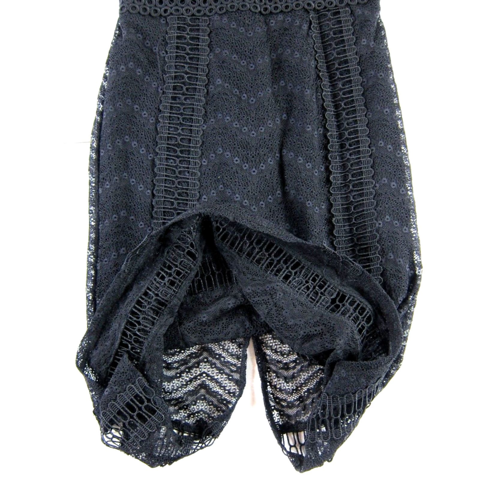 Topshop Topshop Black Crochet Lace Sleeveless Formal Work Midi Sheath Tank Dress 4 Size S / US 4 / IT 40 - 7 Thumbnail