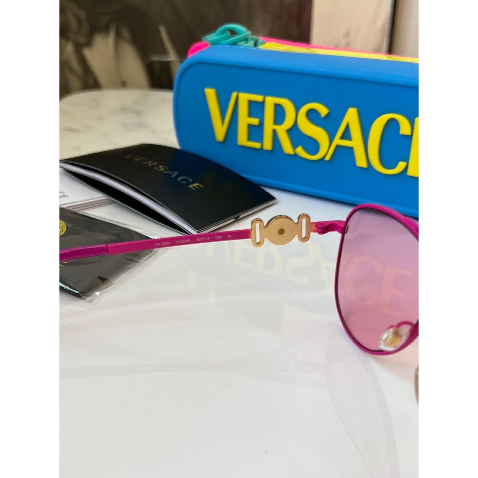 Versace NEW Versace Kids VK2002 Pink Aviator Sunglasses Size ONE SIZE - 7 Thumbnail