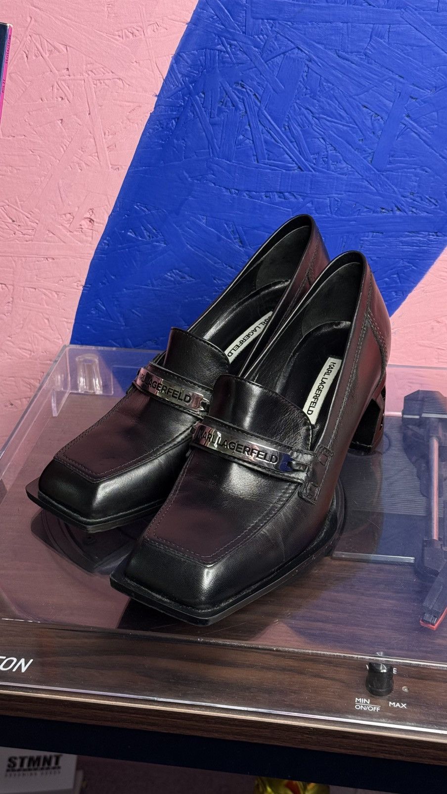 Karl Lagerfeld Karl Lagerfeld Square Toe Logo Heels / Loafers Size US 7 / IT 37 - 1 Thumbnail