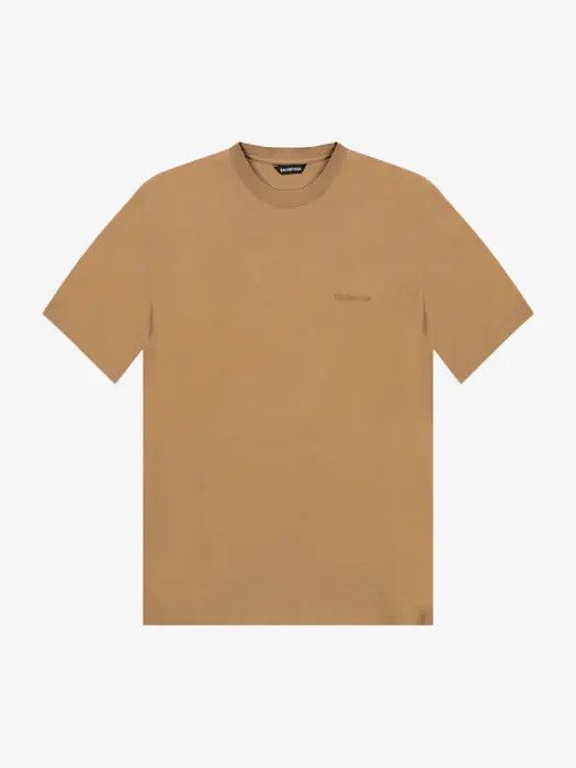 image of Balenciaga O1Mt1Gz0524 Bb Corp Medium Fit T-Shirt In Beige, Men's (Size XL)