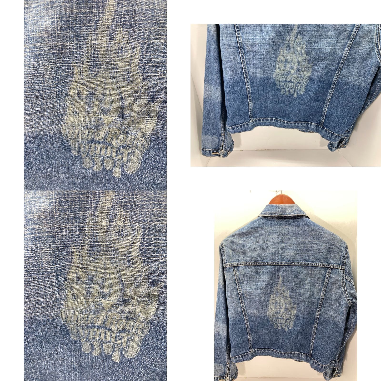Hard Rock Cafe VINTAGE Hard Rock Vault Orlando Jacket Womens Medium Blue Denim Button Front Casual Travel Size M / US 6-8 / IT 42-44 - 9 Thumbnail