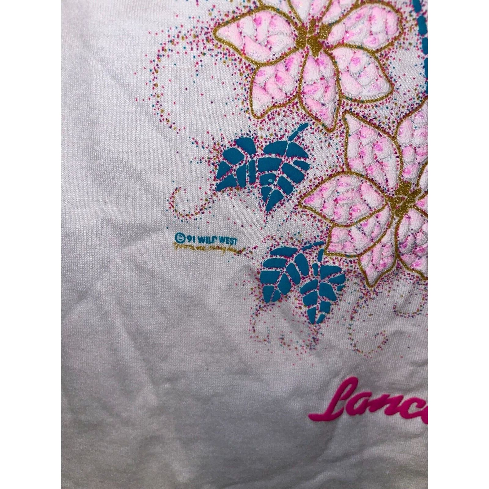 Jerzees Vintage Pennsylvania Lancaster Flower Graphic White Shirt Size US S / EU 44-46 / 1 - 7 Thumbnail